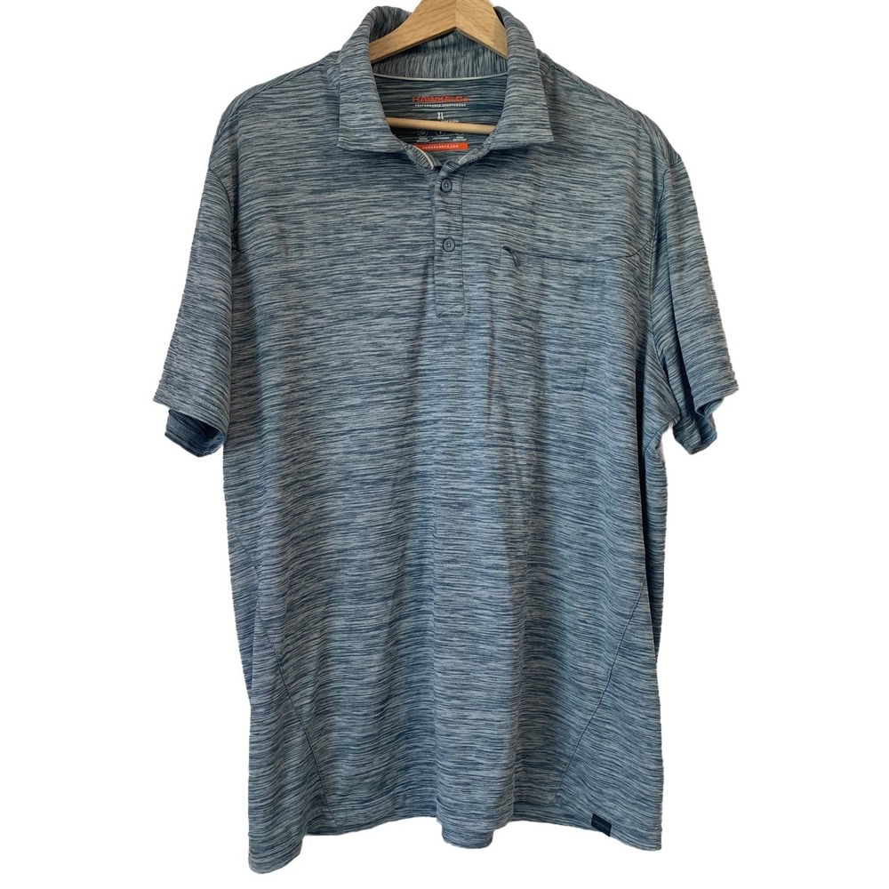 Hawke & Co Performance Sportswear Men's XL Polo‎ Shirt Blue Heathered